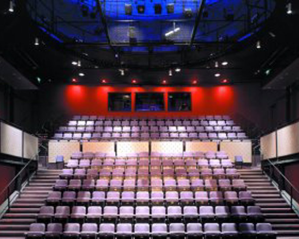 The theatre seating inside the Tron Theatre