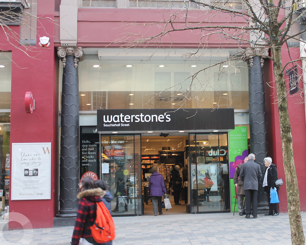 a view of Waterstone's from the Sauchiehall street